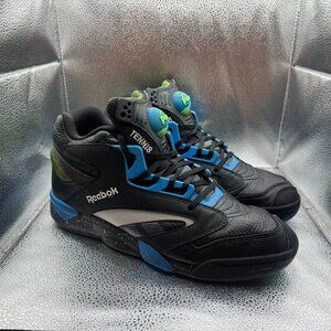 Size 12 Reebok Shaq Victory Pump Mens Black Blue Athletic Tennis Shoe H06491